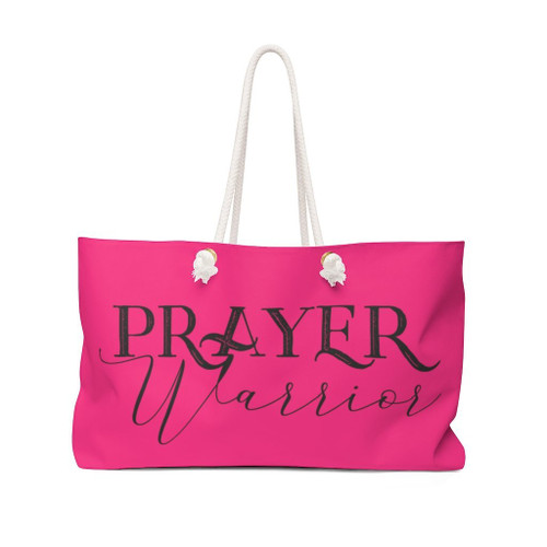 Prayer Warrior Pink & Black Graphic Style Weekender Tote Bag