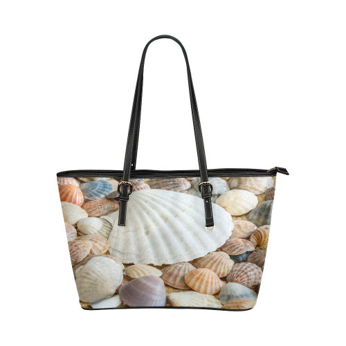 Tote Shoulder Bag with Clam Shell Sea life Design
