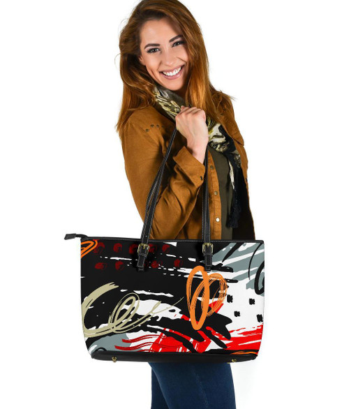 Red and Black Abstract Style Shoulder Tote Bag