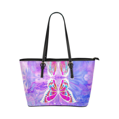 Tote Shoulder Bag with Gradient Purple and Pink Design