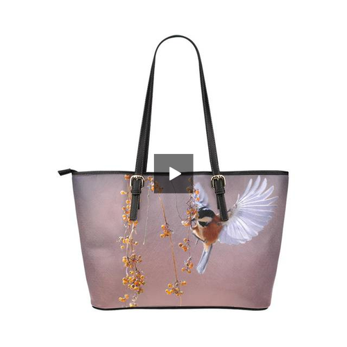 Tote Bags, White and Orange Hummingbird Purple Style Bag