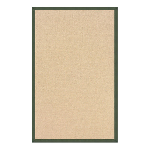 0.25" x 48" x 72" Wool and Latex Brown and Green Machine Tufted Wool Rug