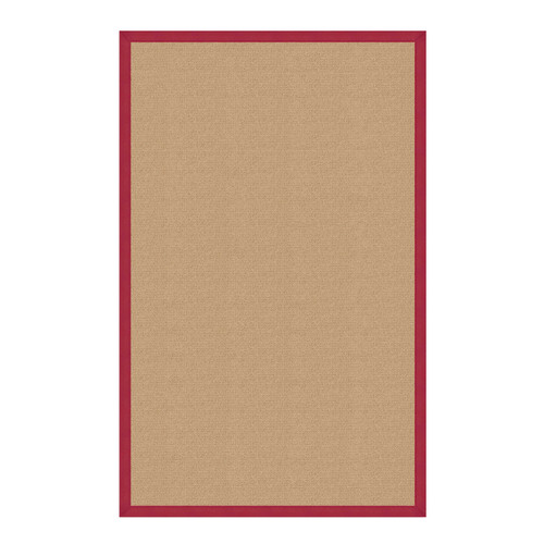 0.25" x 30" x 144" Wool and Latex Beige and Red Machine Tufted Wool Rug