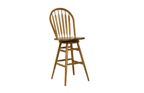 19.5" X 17.5" X 49" Harvest Oak Hardwood Barstool Chair