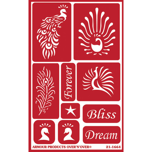 Armour Products Over N Over Reusable Stencils 5 X8 Feathered Bliss