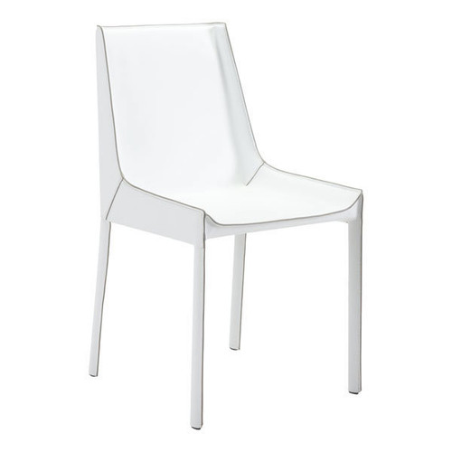18.9" X 23.2" X 35.4" 2 Pcs White Recycled Leather Dining Chair