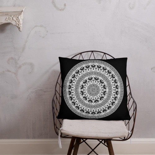 Black and White BOHO Style Decorative Pillow