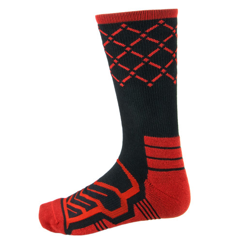 Large Basketball Compression Socks, Black/Red