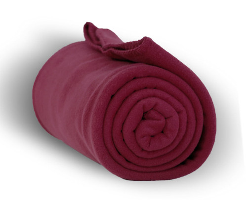 Heavy Weight Fleece Blanket Throw - 50" x 60"-Burgundy