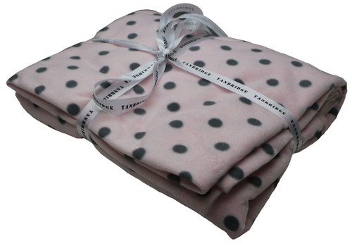Polka Dot Fleece Blanket 50" x 60" - Pink