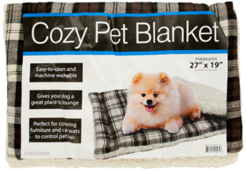 Cozy Plaid Pet Blanket with Fleece Padding