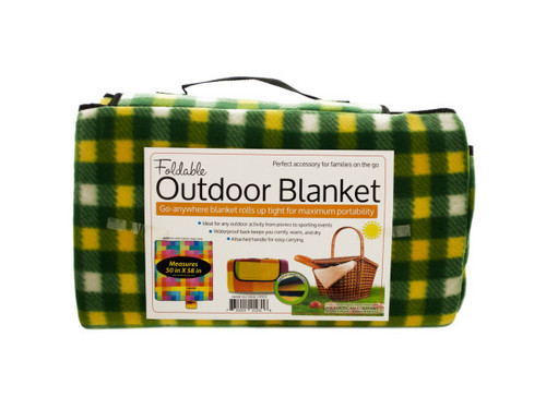 Soft Fleece Foldable Outdoor Blanket - Case of 3