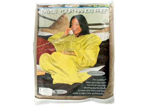 Super Soft Fleece Snuggle Blanket with Sleeves - Case of 4