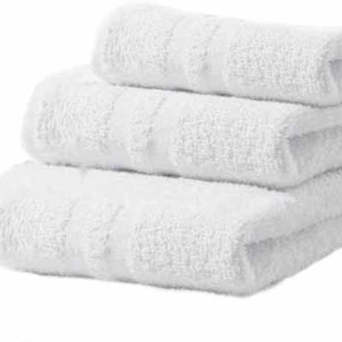 Bulk ct (60) White Bath Towel - 100% Cotton Double Cam Border
