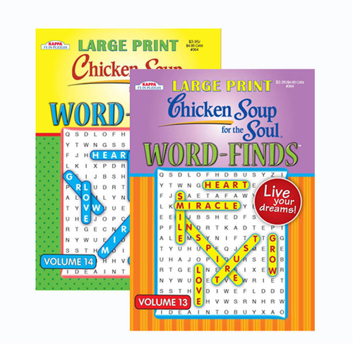 Bulk ct (48) KAPPA Large Print Chicken Soup For The Soul Word Finds Puzzle Book