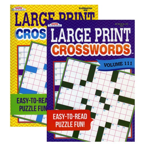Bulk ct (48) KAPPA Large Print Crosswords Puzzle Books - Assorted