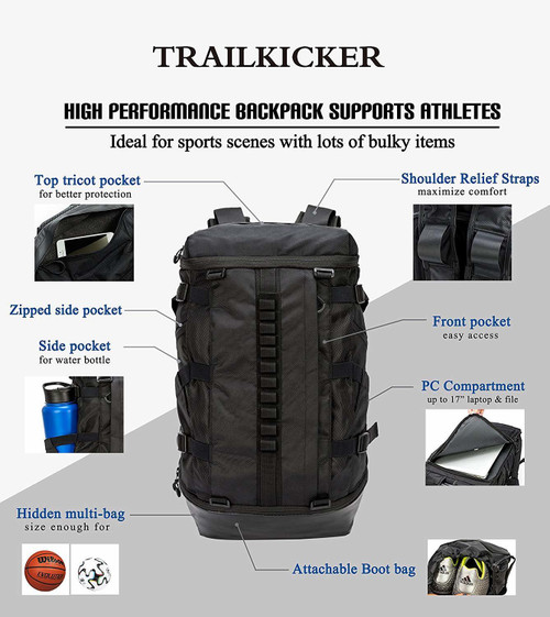 Bulk ct (12) Multi Sports Backpack with Ball Compartment