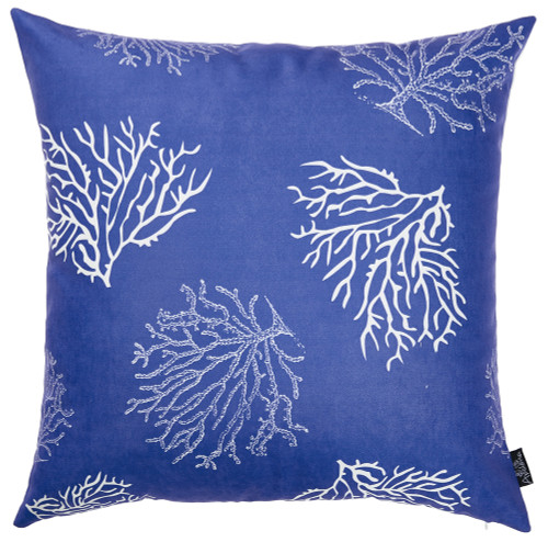 18"x18" Blue Nautica Reef Decorative Throw Pillow Cover Printed