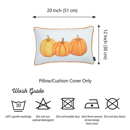 12"x20" Thanksgiving Lumbar Pumpkins Decorative Throw Pillow Cover