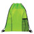 Bulk Ct (100) 18" Dual Drawstring Backpacks - Lime Green, 2 Front Pockets