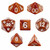 7 Die Polyhedral Dice Set in Velvet Pouch - Copper Sands