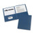 Embossed Paper 2 Pocket Folder Card Holder - Dark Blue - 8.5" x 11"