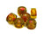 Gold & Red Drum Foil Glass Beads - Case of 50