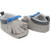 Cutie Pie Grey and Blue Baby Moccasins
