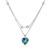 18 inch Sterling Silver Bermuda Blue Double Layer Heart Pendant Necklace