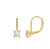 Princess Cut Swarovski Elements Simple Leverback Earrings in 14K Gold