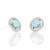 Oceanic Opal Blue Martini Stud Earrings