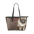 Tote Shoulder Bag with Adorable Pug Oil Paint Design