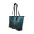 Shoulder Tote Bag, Black and Blue Matrix Style Leather Tote Bag
