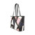 Tote Shoulder Bag with Black and Pink Geometric Design