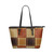 Shoulder Tote Bag, Brown Checker Style Leather Tote Bag
