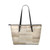 Tan Wood Style Leather Tote Bag