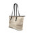 Tan Wood Style Leather Tote Bag