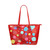 Red Tote Bag with Colorful Pastel Circles