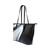 Shoulder Tote Bag, Black and White Piano Keys Style Leather Tote Bag