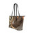Shoulder Tote Bag, Brown Gradient Staircase Style Leather Tote Bag