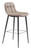 17.3" x 20.7" x 40.2" Taupe, Leatherette, Stainless Steel, Bar Chair - Set of 2