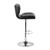 17.7" X 18.5" X 43.7" Black Leatherette Chromed Steel Bar Chair