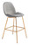 21.7" x 24" x 42.7" Graphite Gray Velvet, Steel & Plywood, Bar Chair - Set of 2