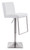 15.6" x 20" x 35.6" White, Leatherette, Brushed Steel, Bar Chair
