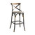 43" High Back Antiqued Copper and Oak Finish Bar Chair