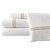 0.2" x 102" x 106" Cotton and Polyester White and Beige 4 Piece King Double Marrow Sheet Set