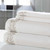 0.2" x 102" x 106" Cotton and Polyester White and Beige 4 Piece California King Sheet Set