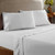 0.2" x 102" x 106" Cotton and Polyester Silver Prato 4 Piece King Size Sheet Set with 400 Thread Count