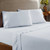 0.2" x 102" x 106" Cotton and Polyester Blue Prato 4 Piece Deep Pocket California King Sheet Set in