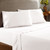 0.2" x 102" x 106" Cotton and Polyester White Prato 4 Piece King Size Sheet Set with 400 Thread Count
